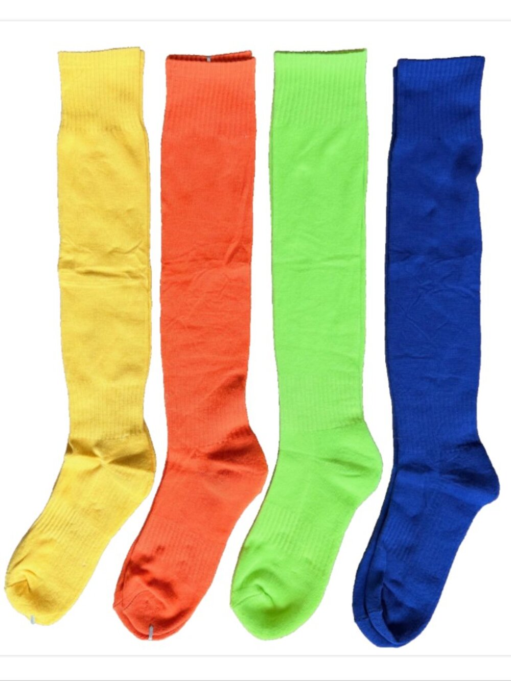 NEW Neon Bright Socks Over the Knee Adult 4-pairs Athletic Party Costume Cosplay
